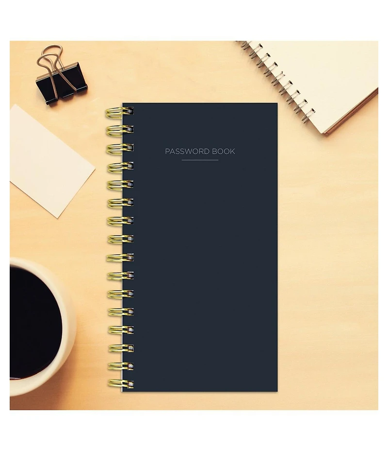 Black Spiral Password Book