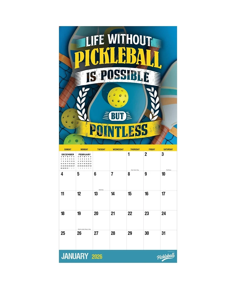 2026 Pickleball is Life Wall Calendar