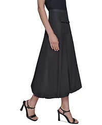Karl Lagerfeld Paris Women's Pocket-Front Cotton Midi Bubble Skirt