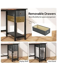 48-Inch Home Office Desk with 2 Drawers Hanging Hook