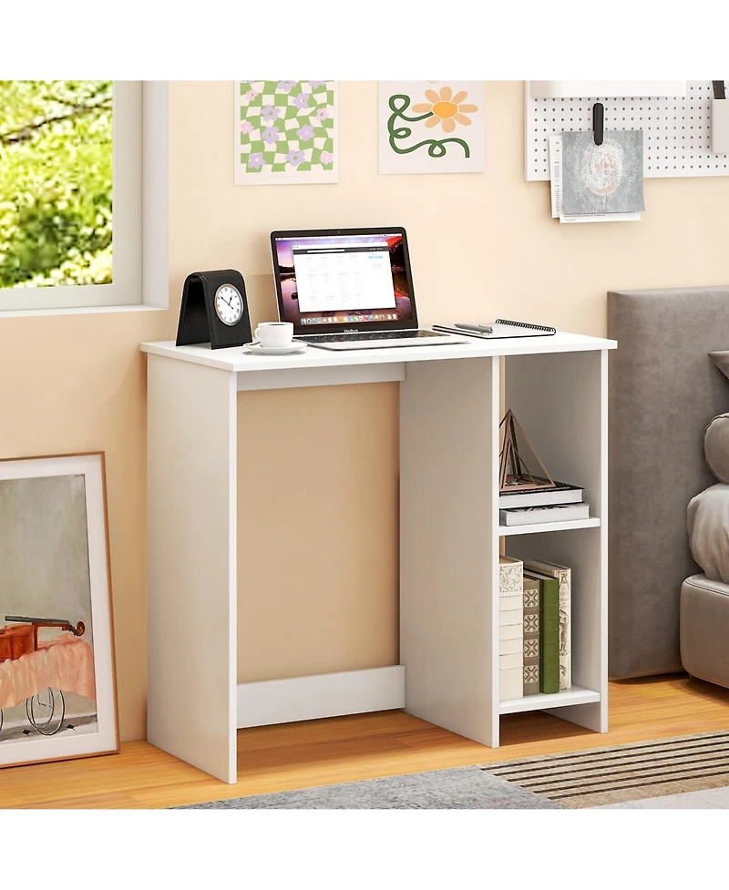 31.5 Inch Modern Home Office Desk with 2 Compartments