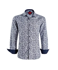 Elie Balleh Big Boys White Slim Fit Floral Dress Shirt