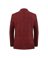 Elie Balleh Boys Slim Fit Plaid Jacket