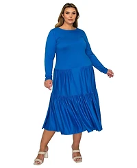 L I V D Plus Eliana Tiered Midi Dress