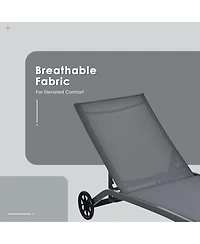 Gymax Outdoor Chaise Lounge Chair Adjustable Patio Recliner w/ Wheels