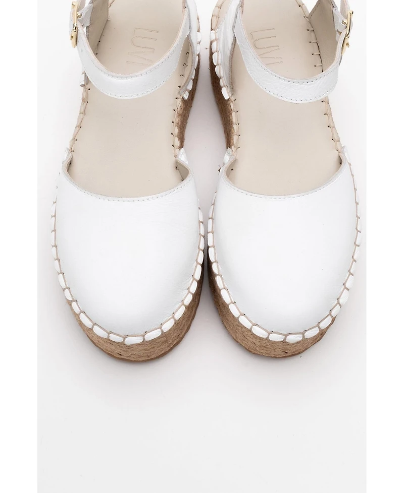 Viba Leather Esprarille Platform Wedge Sandals