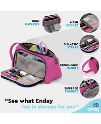 Enday Big Capacity Pencil Case, 3 Compartments Bags with Zipper, Large Pouch, Cute Case Organizer, Zipper Pouches