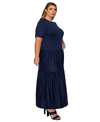 L I V D Plus Size Jourdan Tiered Maxi Dress