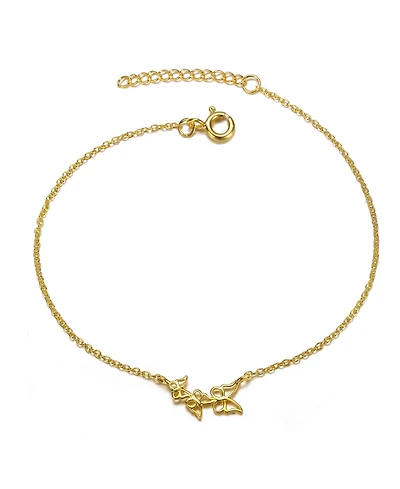 GiGiGirl 14k Gold Plated Filigree Butterfly Charm Bracelet