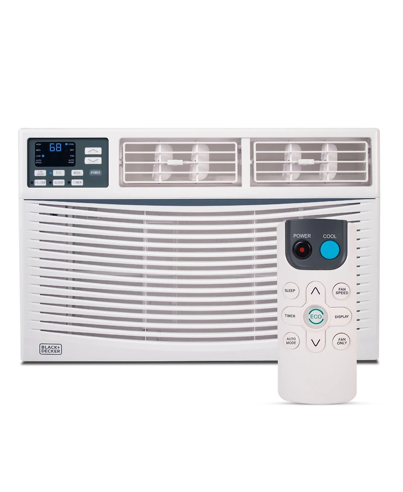 Black+Decker Window Air Conditioner 10,000 Btu, Ac Window Unit Cools Up to 450 Square Feet, Window Ac Unit with Remote Control, 3 Cooling Speeds and F
