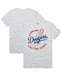 Homage Men's Ash Los Angeles Dodgers Hyper Local Tri-Blend T-Shirt