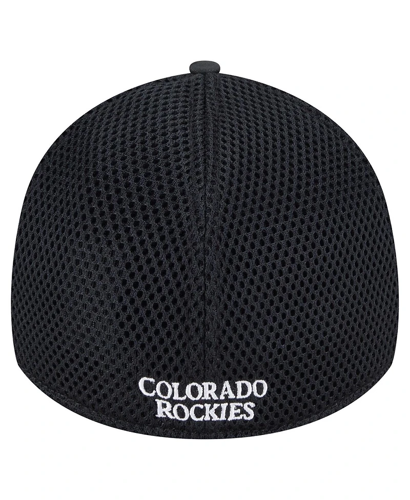 New Era Men's Black Colorado Rockies Subtle Camo 39THIRTY Flex Hat