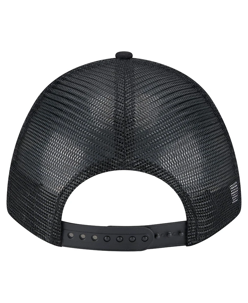 New Era Men's Black Seattle Mariners Gradient 9FORTY A-Frame M-Crown Trucker Adjustable Hat