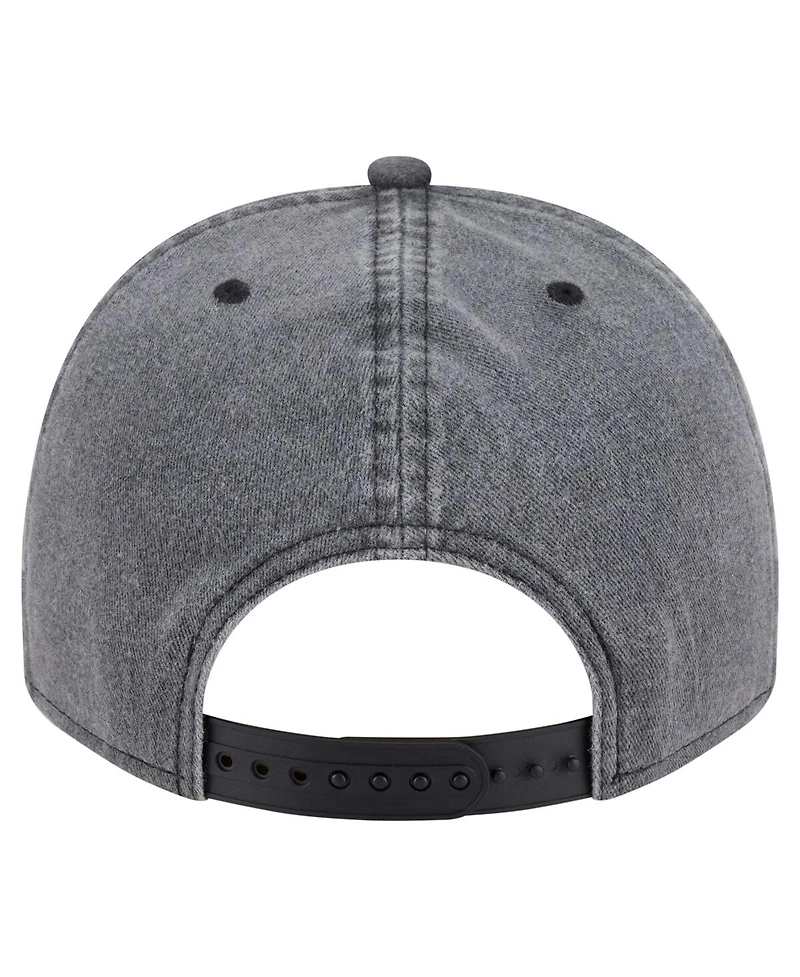 New Era Men's Charcoal Chicago Bulls Throwback Washed Pre-Curved 9FIFTY Snapback Hat