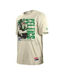 New Era Men's Cream Boston Celtics Distressed Throwback Vintage Color Pack T-Shirt