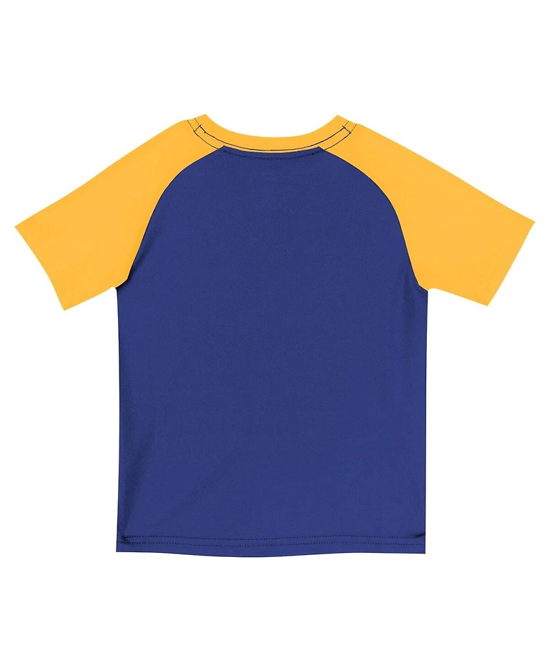 Nike Big Boys and Girls 2-Piece Royal Golden State Warriors Practice T-Shirt Shorts Set