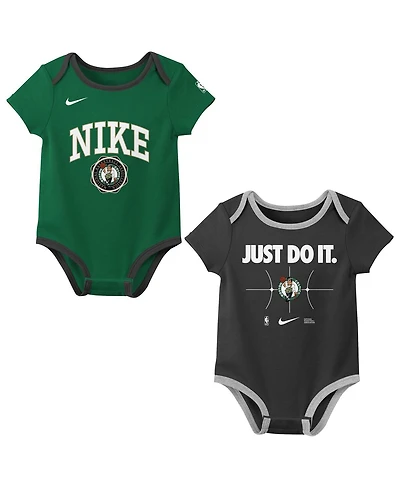 Nike Baby Boys and Girls 2-Pack Kelly Green/Black Boston Celtics Just Do It Bodysuit Set