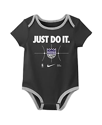 Nike Baby Boys and Girls 2-Pack Purple/Black Sacramento Kings Just Do It Bodysuit Set