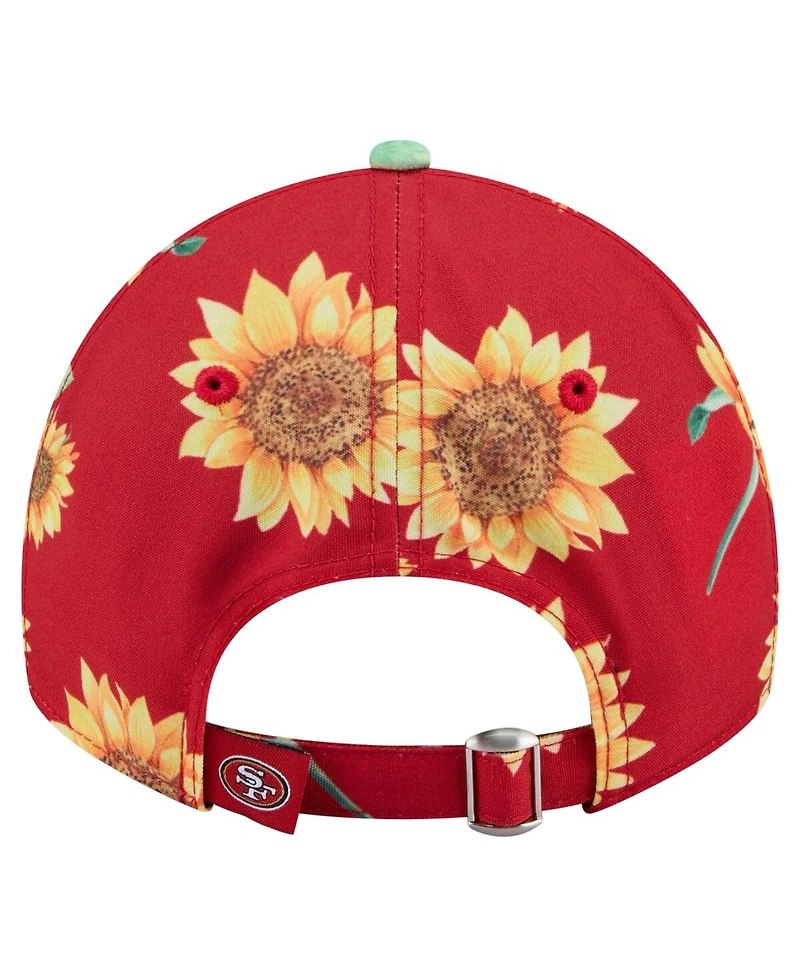 New Era Women's Scarlet San Francisco 49ers Adventure Sunflower 9TWENTY Adjustable Hat