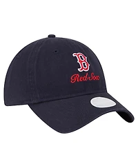 New Era Women's Navy Boston Red Sox Preppy Team 9TWENTY Adjustable Hat