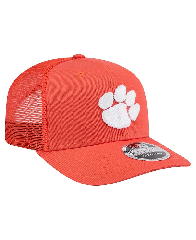 New Era Men's Orange Clemson Tigers Primary 9SEVENTY Trucker Stretch Snap Hat
