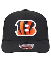 New Era Men's Black Cincinnati Bengals Main Trucker 9SEVENTY Stretch Snap Hat