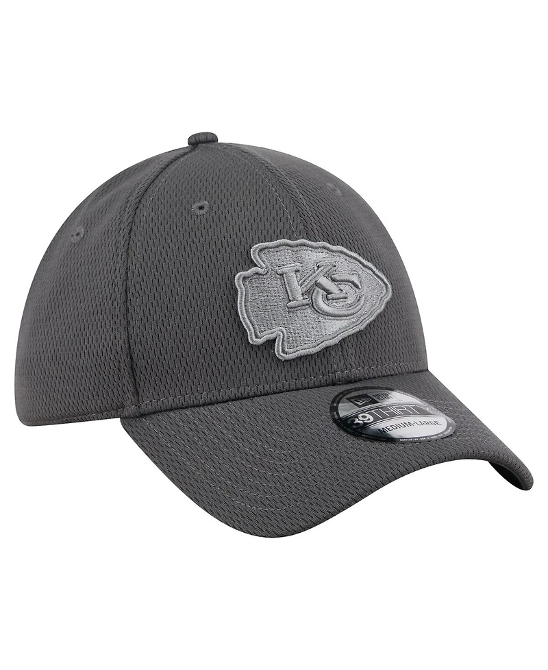 New Era Men's Graphite Kansas City Chiefs Main 39THIRTY Flex Hat