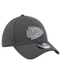 New Era Men's Graphite Kansas City Chiefs Main 39THIRTY Flex Hat