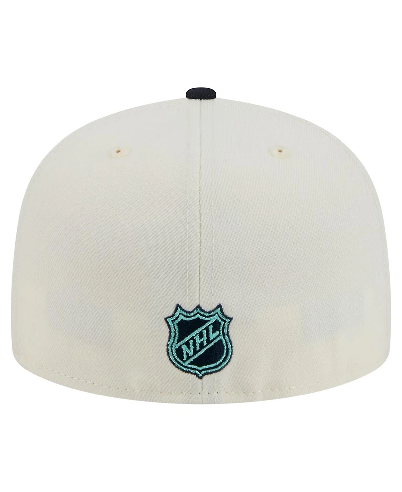 New Era Men's White Seattle Kraken Chrome Two-Toned 59FIFTY Fitted Hat