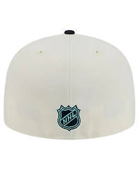 New Era Men's White Seattle Kraken Chrome Two-Toned 59FIFTY Fitted Hat