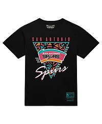 Mitchell & Ness Men's Black San Antonio Spurs Worldwide Collection Tri-Logo T-Shirt