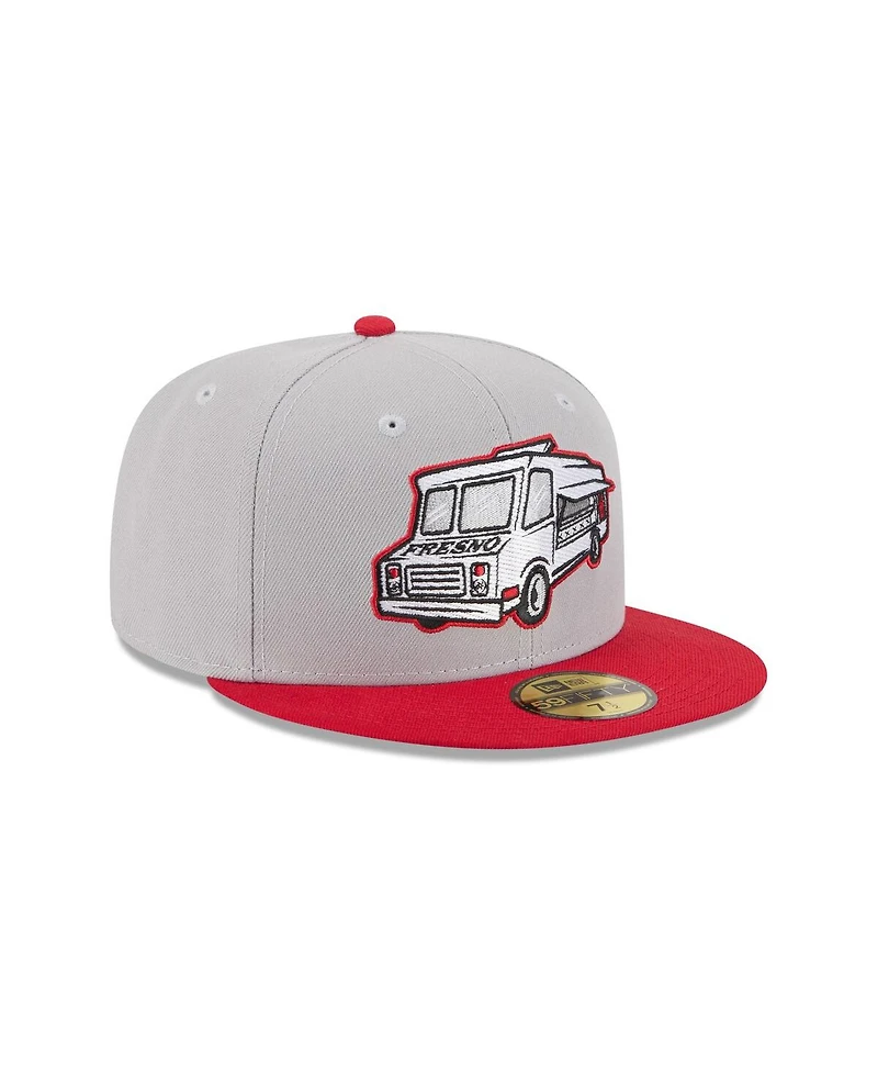 New Era Men's Gray Fresno Grizzlies Theme Nights 59FIFTY Fitted Hat