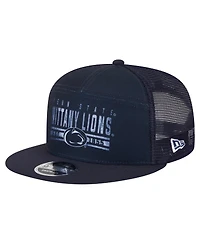 New Era Men's Navy Penn State Nittany Lions Split Panel 9FIFTY Snapback Trucker Hat