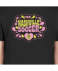 New Era Big Girls Black Nashville Sc Bubble Heart T-Shirt