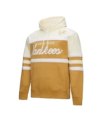 Mitchell & Ness Men's Tan/Cream New York Yankees Head Coach Pullover Hoodie