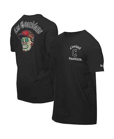 New Era Men's Black Cleveland Guardians Sugar Skulls T-Shirt