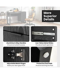 Modern Computer Desk Writing Workstation with Cabinet and Drawer