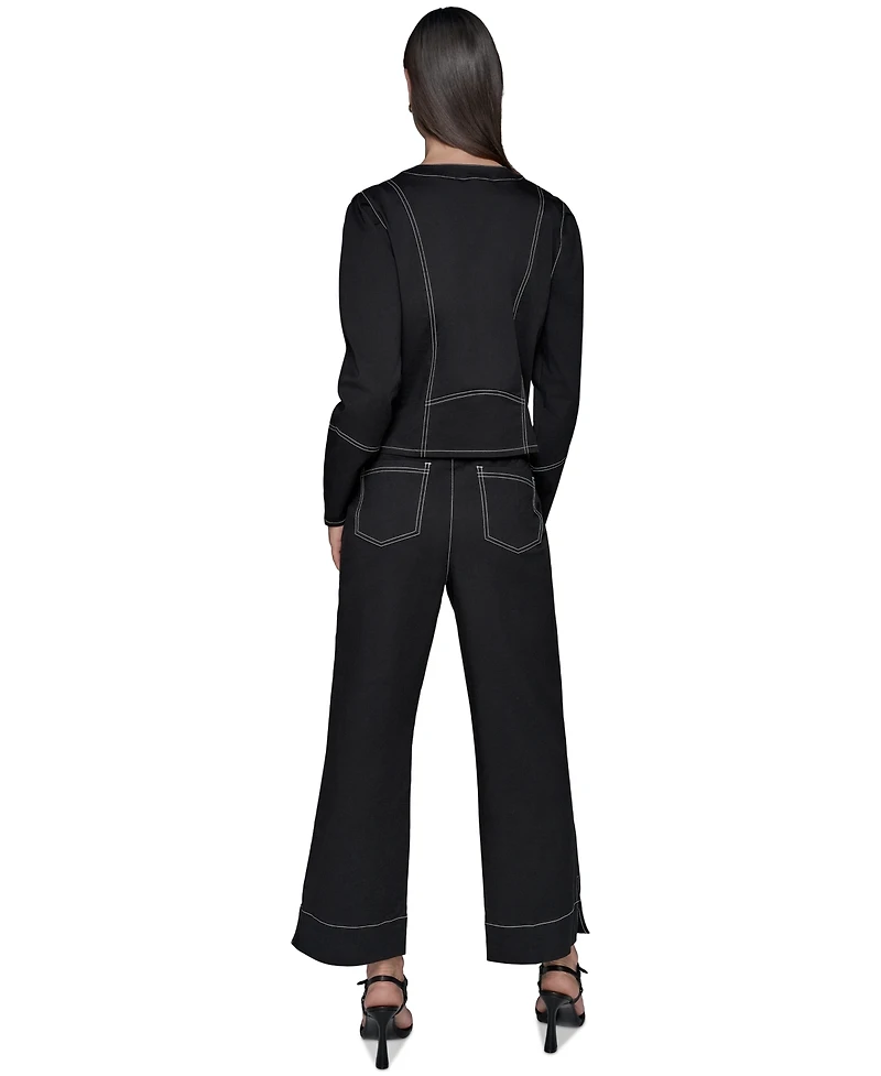 Karl Lagerfeld Paris Women's Cropped Denim Jacket