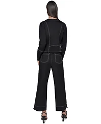 Karl Lagerfeld Paris Women's Cropped Denim Jacket