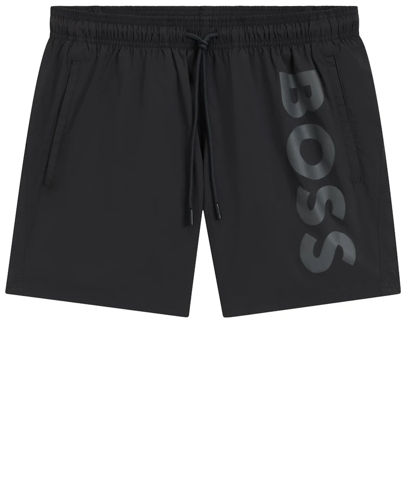 Boss by Hugo Men's Vertical Logo Print Swim Shorts