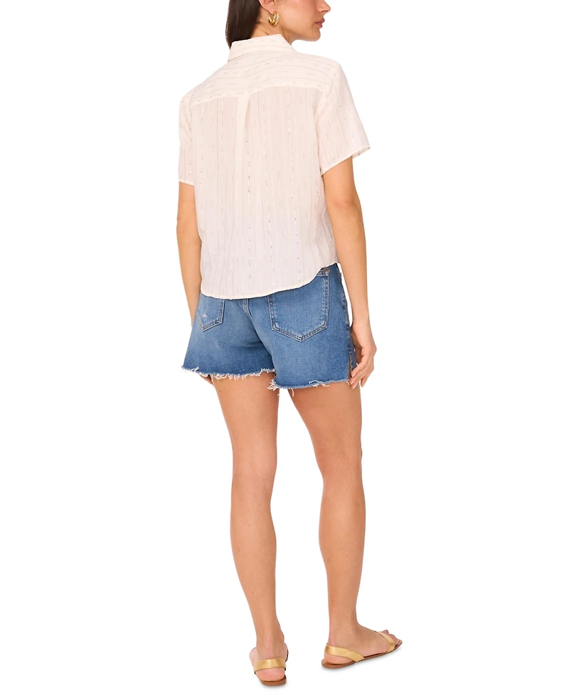 Vince Camuto Women's Sequined Short-Sleeve Shirt