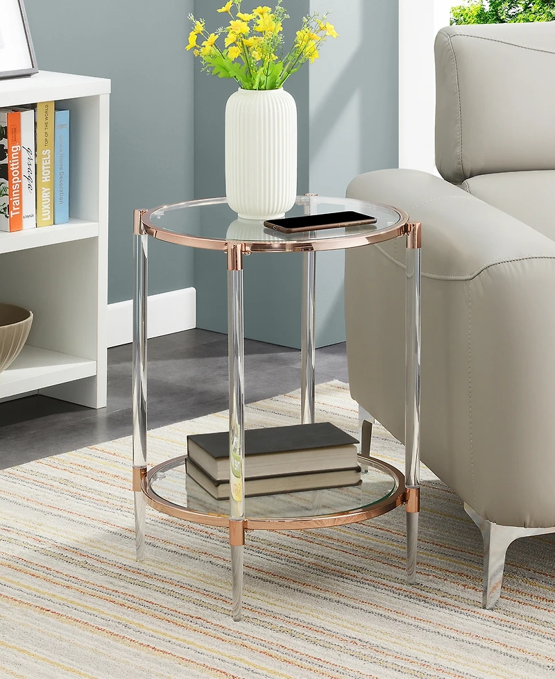 Convenience Concepts 20" Royal Crest 2 Tier Acrylic Glass End Table