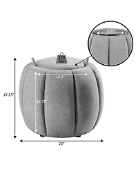 Convenience Concepts 20" Designs4Comfort Daisy Storage Ottoman with Reversible Tray Lid