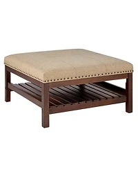 Convenience Concepts 32" Designs4Comfort Silverton Coffee Table Cocktail Ottoman with Storage Shelf