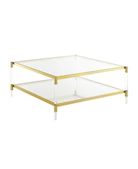 Convenience Concepts 34" Royal Crest 2 Tier Acrylic Glass Square Coffee Table