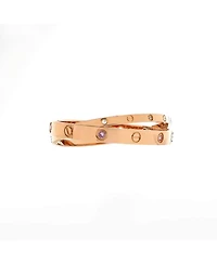 Pre-Owned Cartier Double Love Bracelet 18K Rose Gold with Pink Sapphires and Diamonds