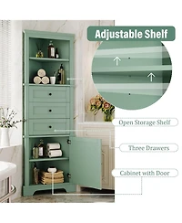 Casainc 68.9"H Triangle Tall Cabinet with 3 Drawers and Adjustable Shelves for Bathroom/Living Room