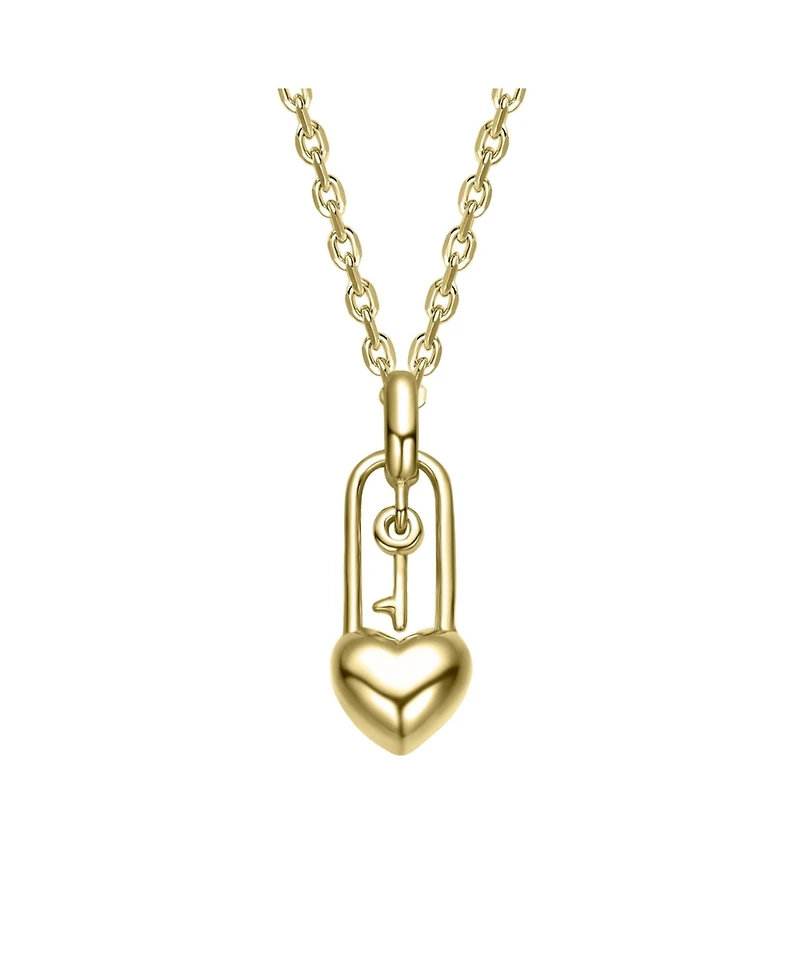 Kids Heart Lock and Key Pendant Necklace