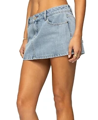 Edikted Women's Lace Hearts Denim Mini Skirt