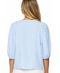 Edikted Women's Pinstripe Linen Look Button Up Shirt